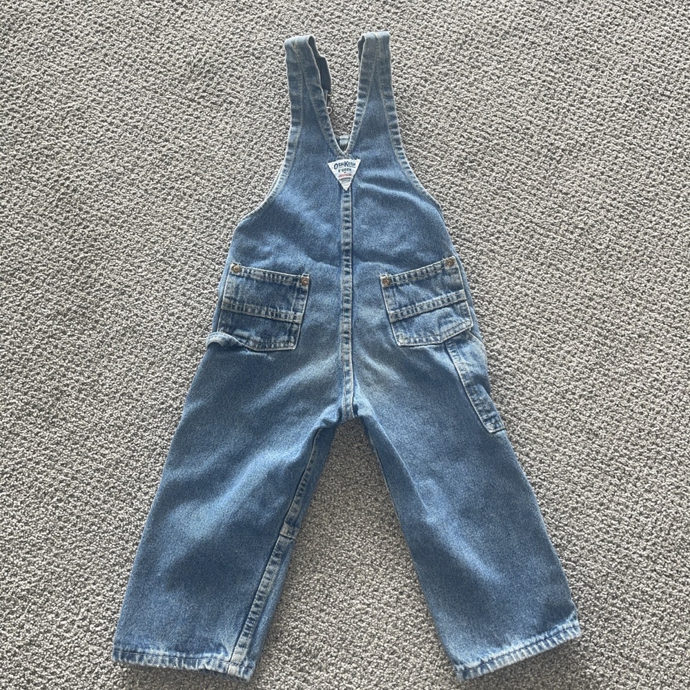 Vintage‎ Oshkosh Overalls. Rare Style. Vestbak. Jean, Denim. 3T. Knee Patches - Picture 7 of 10